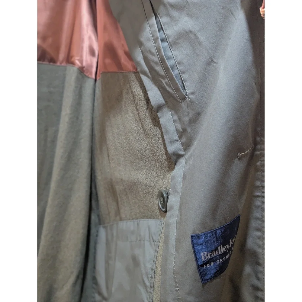 Bradley Jons for Gruner‎ & Co Olive Green Trench Coat Removable Liner 40 Short